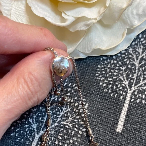 Zales 925 Silver with Diamonds Bolo Adjustable Bracelet - Picture 7 of 11